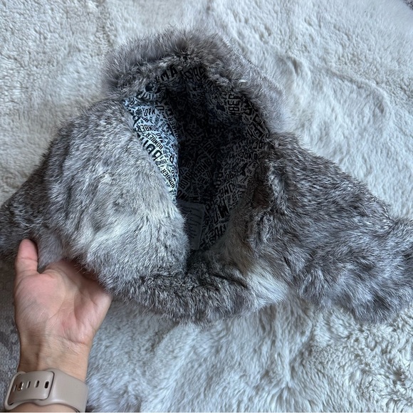 Mad Bomber Kid Moose Eagle Coyote Print Hat Real Rabbit Fur Trapper Hat Size‎ L - Picture 5 of 7